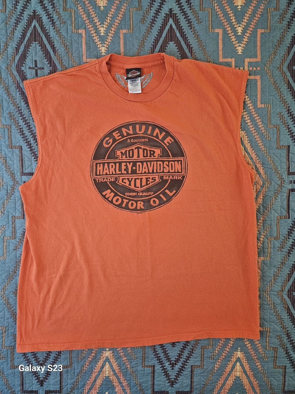 Harley-Davidson Orange‎ Sleeveless Logo Tee